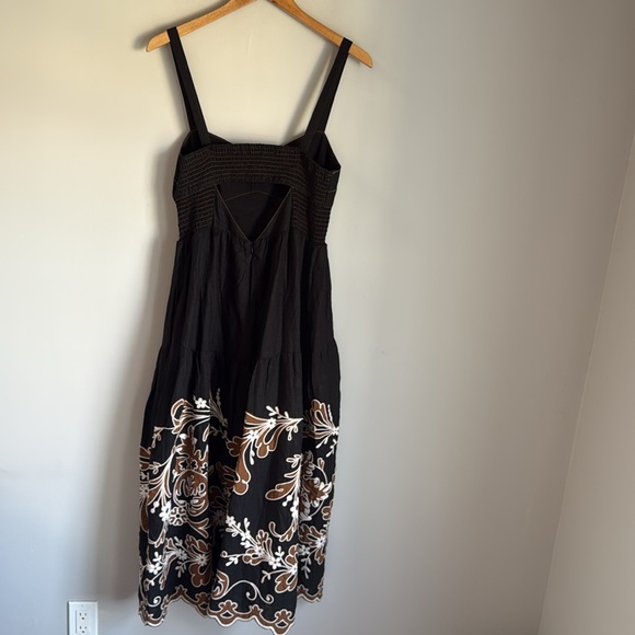 By Anthropologie Appliqué linen blend Midi Dress Medium - Picture 3 of 15